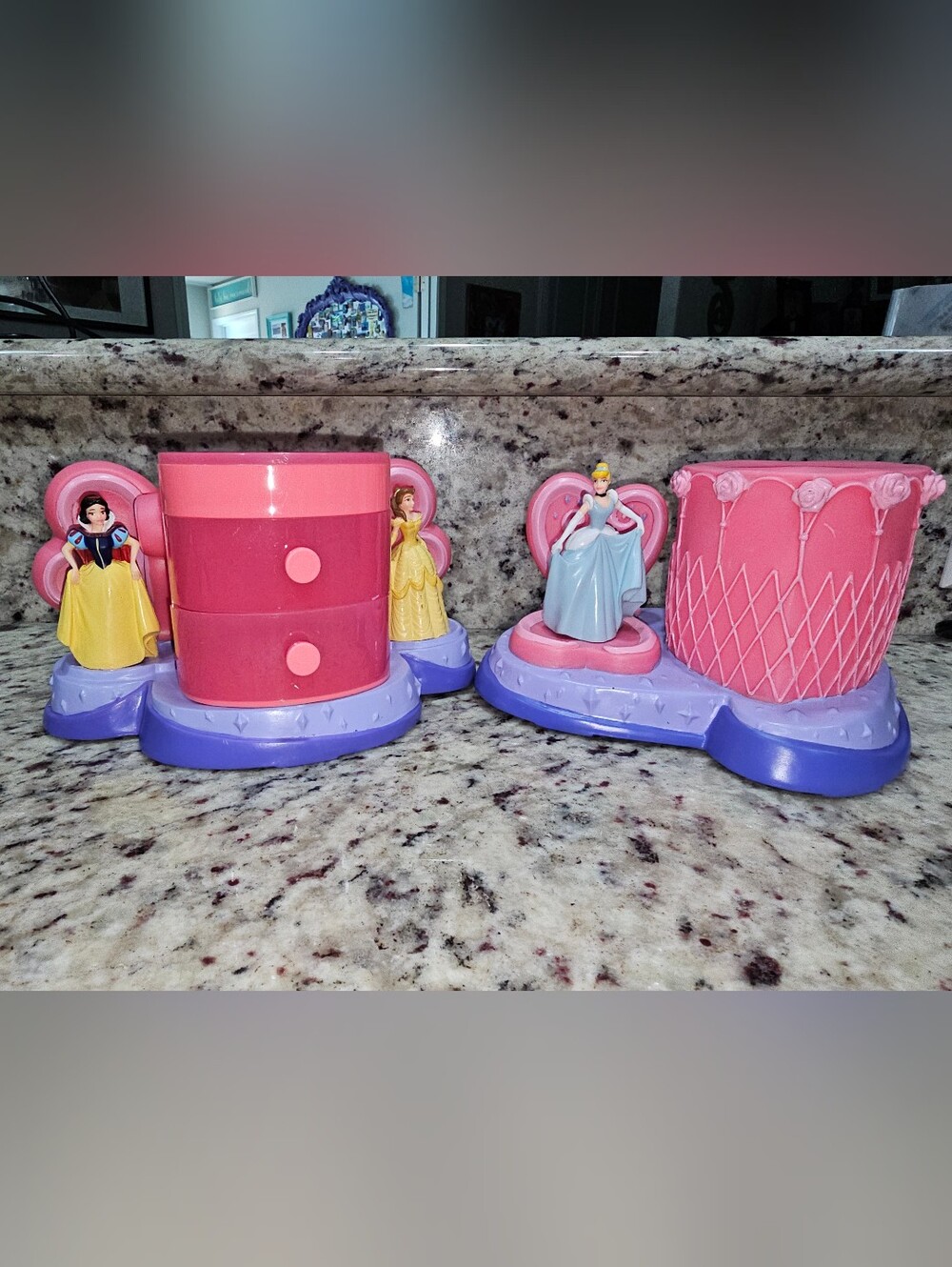 90s Disney Princess Desk Accessories Pencil Holder Drawers Plastic